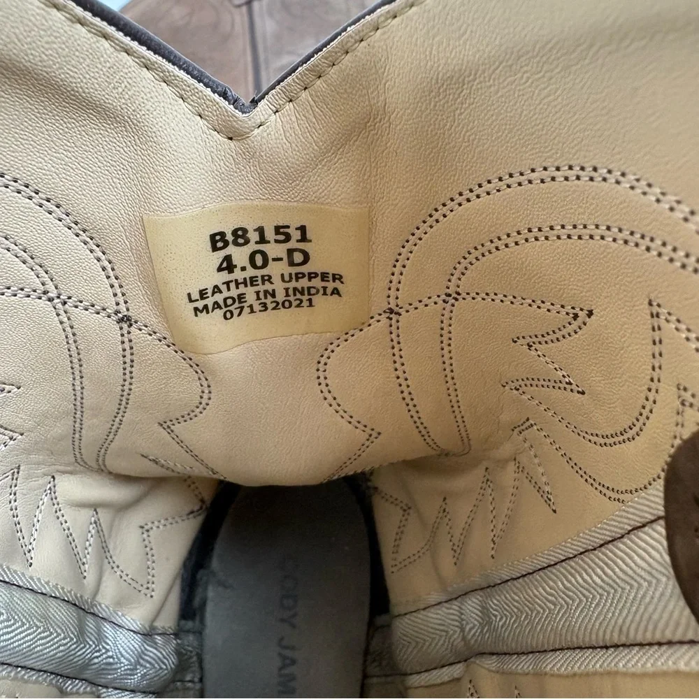 CODY JAMES BOYS' BROWN TAUPE WESTERN BOOTS Nubuck Leather B8151 4D